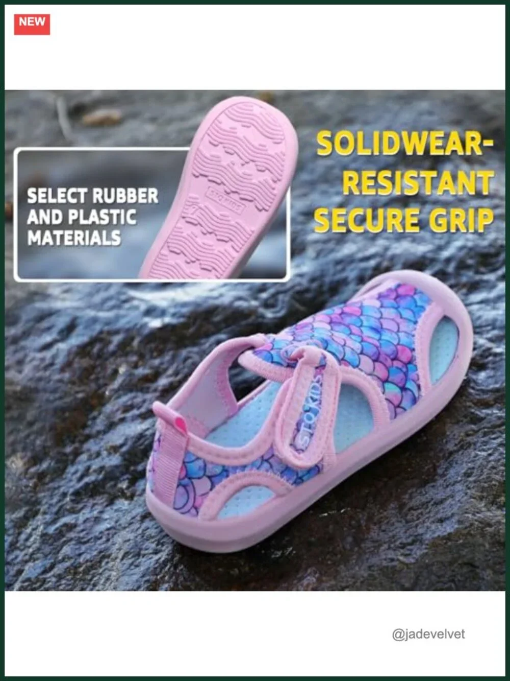 Quick-Dry Water Shoes with Hook-and-Loop Closure for Beach & Pool